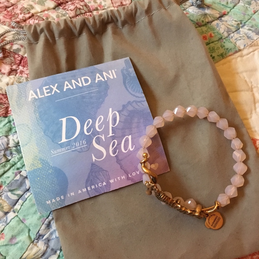 Alex and Ani Rose Quartz Seahorse Bracelet